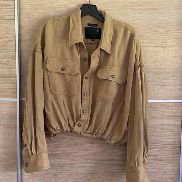 R13 Crossover utility bubble shirt in khaki - Picture 6 of 10